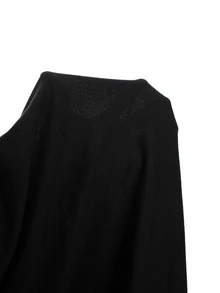 Rosumi 大码女式黑色T恤和格子紧身裤套装（冬季服装） - 黑色 - 查看 9
