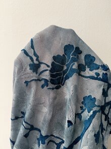 Coolane 女款夏季日常穿著街頭風休閒 Y2K 淺藍色蕾絲紋理新中式領口掛脖上衣，可愛上衣 - 藍色 - 查看 7