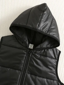 SHEIN 3件組男孩秋冬休閒加厚條紋背心、運動衫、黑色長褲套裝，外套套裝，男孩套裝，條紋套裝，秋冬套裝，滑雪套裝 - 彩色 - 查看 6