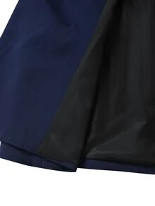 Manfinity Mode 男士四季通用海軍藍尖領西裝外套，適用居家、通勤與商務面料 - 藏蓝色 - 查看 3