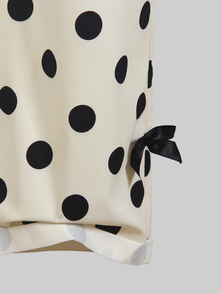 1pc Girls Big Tween Girl Cute Casual Autumn/Winter Polka Dot Overalls Long Pants With Cute Bowknot Decoration, Comfortable Soft Fabric, Suitable For Daily Wear, School, Play, Party, All Season - Multicolor - View 6