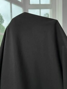 SHEIN EZwear 大尺碼休閒街頭風寬鬆西式純色連帽外套 春/秋款 黑色 適合夜店派對、辦公室、教師、外出穿著 - 黑色 - 查看 9