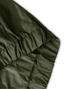 PAVTROS 2pcs Men's Vintage Style Tracksuit Set, Stand Collar Jacket And Pants, Dark Green Black Color Block, Unique Bright Design, Suitable For Sports Beach - Army Green - View 5