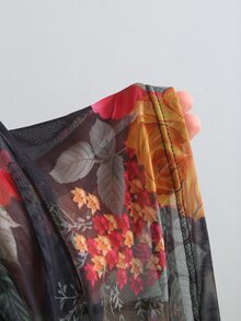 GlowEve Floral Print Wrap T-Shirt For Middle-Aged And Elderly Women - Multicolor - View 5