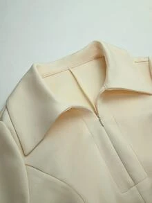 SHEIN PariChic Women's Solid Color Casual Daily Summer Short Dress - White - View 8
