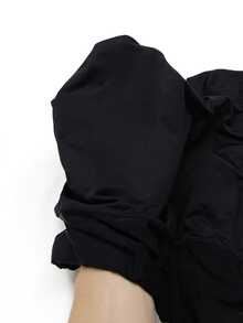 1pc Wide Waistband Boxer Shorts With Letter Print - Black - View 4