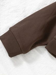 Jaket Pendek Berkerudung Anak Perempuan Musim Gugur/Dingin, Semua Nuansa Cokelat, Resleting Depan dengan Kantong Kanguru, Lapisan Dalam Motif Leopard, Minimalis, Sopan, Cocok untuk Sekolah/Karier - MultiWarna - View 6