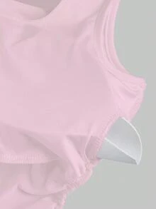 Sweetra 女士纯色简约休闲修身吊带背心 - 粉色 - 查看 6