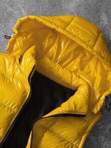 Manfinity EMRG Men's Solid Color Hooded Casual Daily Travel Cotton Padded Vest, Padded Coat - Yellow - View 8