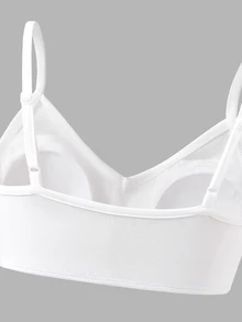 SHEIN 少女款針織純色波點細肩帶內衣3件組 - 彩色 - 查看 6