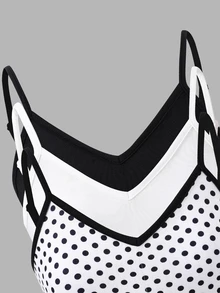 SHEIN 少女款針織純色波點細肩帶內衣3件組 - 彩色 - 查看 3