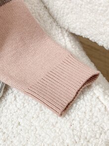 SHEIN 小男孩圓領拼色休閒百搭日常穿著長袖針織衫 秋冬款 - 彩色 - 查看 4