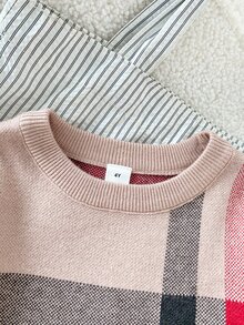 SHEIN 小男孩圓領拼色休閒百搭日常穿著長袖針織衫 秋冬款 - 彩色 - 查看 3