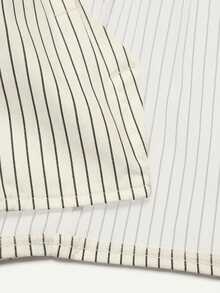 INAWLY Women's Casual Elegant Black And White Striped Single-Breasted Vest Set With Loose Shorts, Suitable For Brunch, City Day Trips, Office And Date Summer - Black and White - View 5