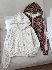 SHEIN Tween Girl 2件組女童秋冬衛衣 - 彩色 - 查看 5