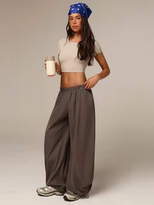 Athîral Áo thun thể thao nữ Activina tay ngắn thiết kế xoắn hở lưng, phong cách athleisure Ralphlauren Old Money, mặc chạy bộ tập gym, màu trắng, mùa hè, mọi mùa - Màu Khaki - Xem 6