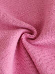 SHEIN 女嬰刺繡針織套裝 2 件組，簡單休閒可愛日常百搭，淡粉色淺粉色秋季寬腿褲套衫 - 粉色 - 查看 4