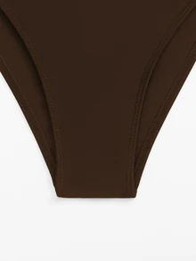 SHEIN Swim 夏季沙灘女士開背連身泳裝，游泳衣 - 咖啡棕 - 查看 7