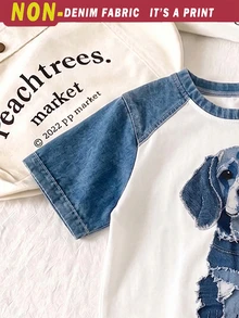 1 SET Boys Fashionable Cute Puppy Print Casual Crew Neck Short Sleeve T-Shirt And Shorts, Simple, Versatile, Suitable For Daily Wear, Fashionable And Handsome Casual Style - Multicolor - View 5
