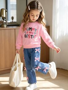 Casuvi Kids Genkimix 青少女女孩白色露肩運動衛衣與深粉色寬鬆運動長褲 2 件套，適合春、秋、冬，戶外、校園及休閒穿著 - 彩色 - 查看 9