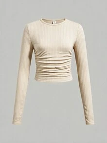 SHEIN Tween女孩簡約休閒三件套，百搭日常長袖T恤上衣，適合四季穿著，秋冬款 - 彩色 - 查看 5