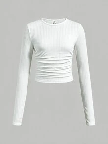 SHEIN Tween女孩簡約休閒三件套，百搭日常長袖T恤上衣，適合四季穿著，秋冬款 - 彩色 - 查看 4