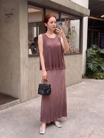 Zaforene Women's Summer Elegant Tank Top & Skirt 2 Pieces Set
