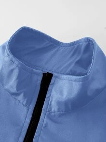 Manfinity Homme Men Zip Up Windbreaker Jacket - Blue - View 3