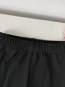 SHEIN 女嬰幼兒新生兒 0-3 歲秋冬時尚針織毛絨羅紋 3D 蝴蝶結開襟外套 + 緊身長褲套裝，外穿套裝 - 黑與白 - 查看 9