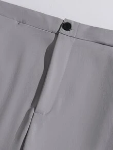 Teen Boys Apricot Half-Zip Polo With Colorblock Design Short Sleeve + Light Gray Minimalist Casual Long Pants Set, Suitable For Spring, Summer And Early Autumn - Apricot - View 8