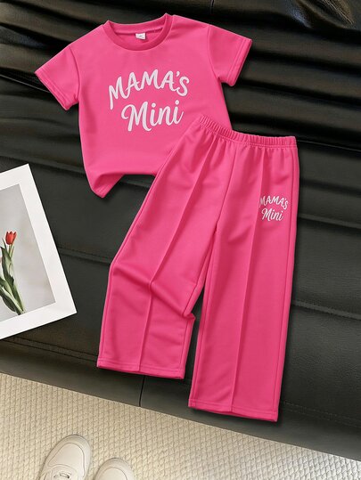 Elladie kids Setelan 2 Potong Sweatshirt dan Celana Olahraga Lengan Pendek dengan Motif Huruf dan Bahu Longgar Kasual untuk Anak Perempuan, Cocok untuk Pakaian Kembali ke Sekolah, Pakaian Kasual, Sehari-hari, dan Pakaian Sekolah Musim Gugur/Musim Dingin, Sesuai untuk Natal, Pakaian Musim Dingin Anak Perempuan, Pakaian Natal, Pakaian Pesta, Pakaian Sehari-hari, Pakaian Sekolah Sehari-hari, Pakaian Ulang Tahun, Pakaian Putri.