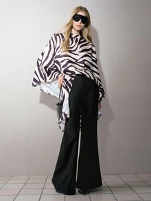 MOTF PREMIUM WOMEN'S SOLID COLOR ELASTIC WAIST FLARE PANTS - Black - View 3