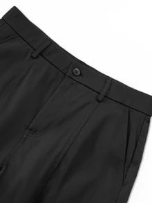 PAVTROS Men's Cargo Pocket Wide Leg Loose Casual Pants - Black - View 5