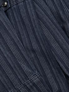 Nöista Dark Blue Double-Breasted Denim Jacket With Metal Buttons. Smart Casual Layer For Office And Weekend Looks. Cozy - Blue - View 15