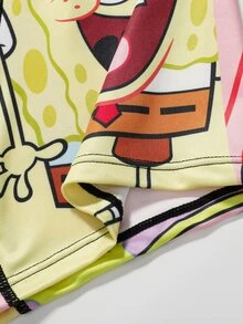 SpongeBob SquarePants | SHEIN 男士字母卡通印花休閒日常四角內褲 - 彩色 - 查看 7