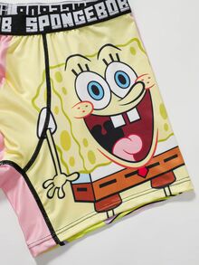 SpongeBob SquarePants | SHEIN 男士字母卡通印花休閒日常四角內褲 - 彩色 - 查看 5