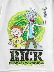 Rick and Morty X SHEIN Celana Dalam Boxer Pria Kasual dengan Motif Huruf dan Pinggang Elastis - Hitam dan Putih - View 11