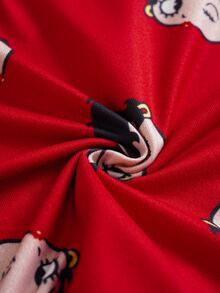 Betty Boop x SHEIN 聯名女童內衣套裝，背心 + 紅色印花四角內褲 2 件組 - 紅色 - 查看 12