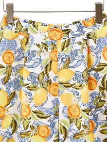GlowEve Women's 2 Pieces Outfit, Yellow Square Neck Ribbed Tank Top & Lemon Print Wide Leg Pants, Button Decor, Casual Summer Vacation Set,Boho Beach Daily Outfit - Multicolor - View 5