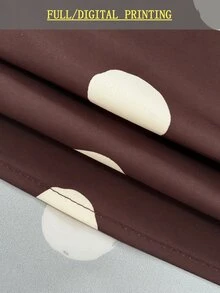 INAWLY Robe mini sexy à imprimé géométrique avec lien autour du cou pour femmes, pour les rendez-vous, les sorties, les vacances et les fêtes, à pois marron et blanc, été - Marron - Voir 6