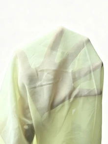 SHEIN Franclia 女款春夏新款時尚簡約優雅休閒防曬翻領萊姆綠百搭襯衫，適合辦公與度假 - 淡黃色 - 查看 7
