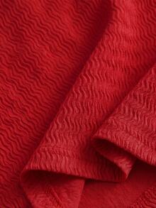 Breezaya Plus Size Textured V-Neck Pocket Drawstring Jumpsuit, Casual Wear For Home, Outing And Vacation - Red - View 9