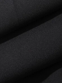 Dazy Plus Elegant Pleated A-Line Mid-Length Black Versatile Commuter Skirt, Spring/Summer/Autumn - Black - View 5