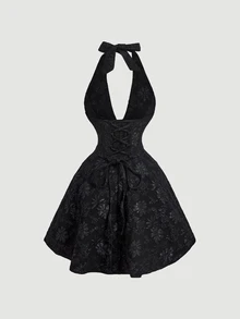 SHEIN MOD Petite 女用迷你連身裙 - 黑色 - 查看 2