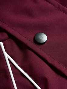Manfinity EMRG Men's Casual Daily Colorblock Print Zip-Up Hoodie Jacket - Burgundy - View 5