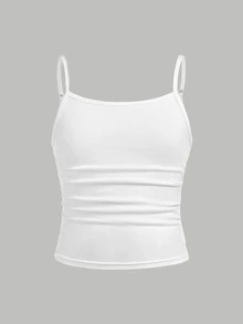 Girlism Teen Girls Slim Fit Casual Sports Cami Tank Top Basic 3pcs Set - White - View 5