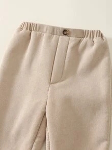 SHEIN Baby Boy Solid Color Casual Versatile Daily Wear Long Autumn Winter Pants - Khaki - View 5