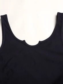 SHEIN 青少年女孩純色上衣與抽繩腰長褲休閒街頭風日常穿搭套裝 生日禮物 海軍藍 夏季 - 藏蓝色 - 查看 5