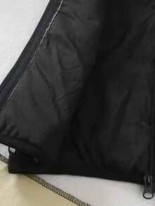 SHEIN Playful Pals Baby Boy Cute Dinosaur Pattern Hooded Zipper Quilted Vest Jacket, Baby Boy Autumn/Winter Vest, Baby Hooded Vest - Black - View 5