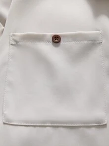 AXEPEAK Men's Letter Embroidered Contrast Color Lapel Long Sleeve Zipper Placket Shirt - Apricot - View 6